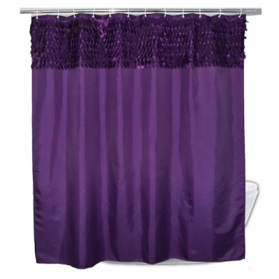 Decorative 3d leaves  purple shower curtain