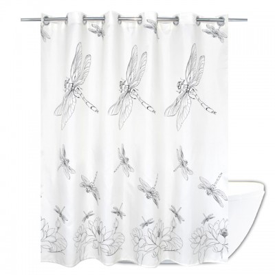 Dragonfly Design Animal Style Polyester Fabric Home Goods Hookless Shower Curtain