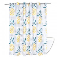 Pineapple Custom Printing Waffle Weave Dobby Hookless Shower Curtain