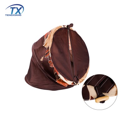 China Supplier Polyester Fabric Brown Dirty Clothes Storage Foldable Laundry Basket With Handles