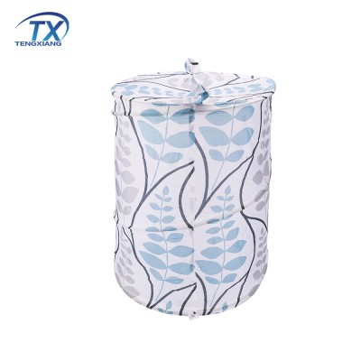 Plant Printed Polyester Easy Folding Laundry Hamper