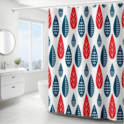 Red And Blue Series Pretty Custom Printed Geometric Firgue Wash Machine Shower Curtsin